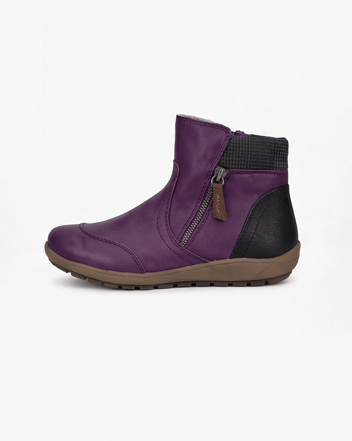 Casilda Knit-Collar Flat Ankle Boots