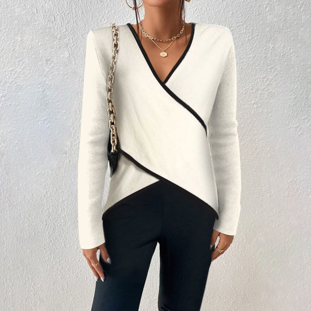 Women's V-Neck Knit Sweater – Soft Everyday Casual Sweater