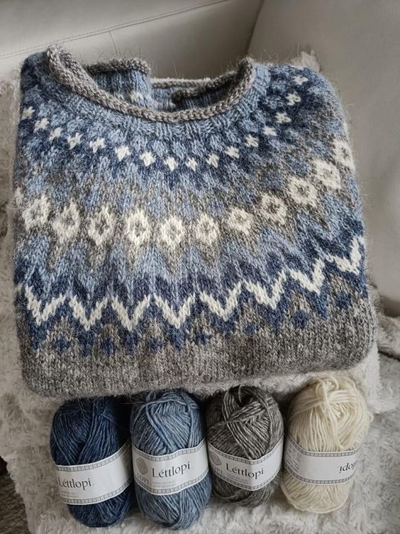 Unisex Geometric Fair Isle Crew Neck Jumper