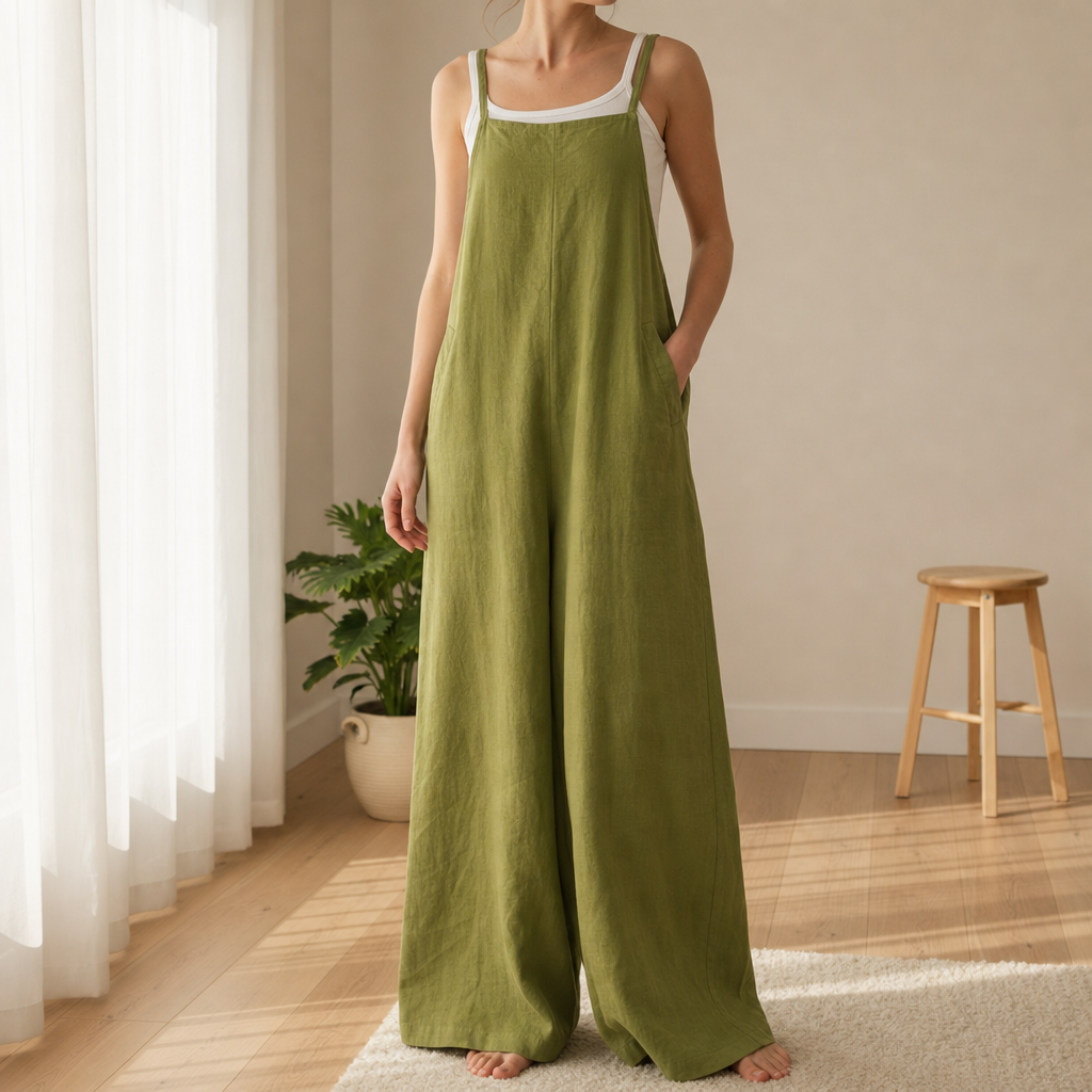 Corte Linen Bib Overall Jumpsuit