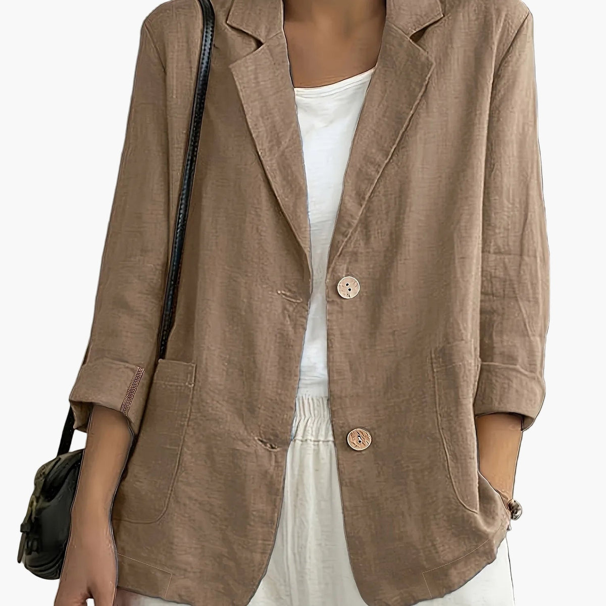 Women's Casual Blazer, Notched Lapels, Long Sleeves