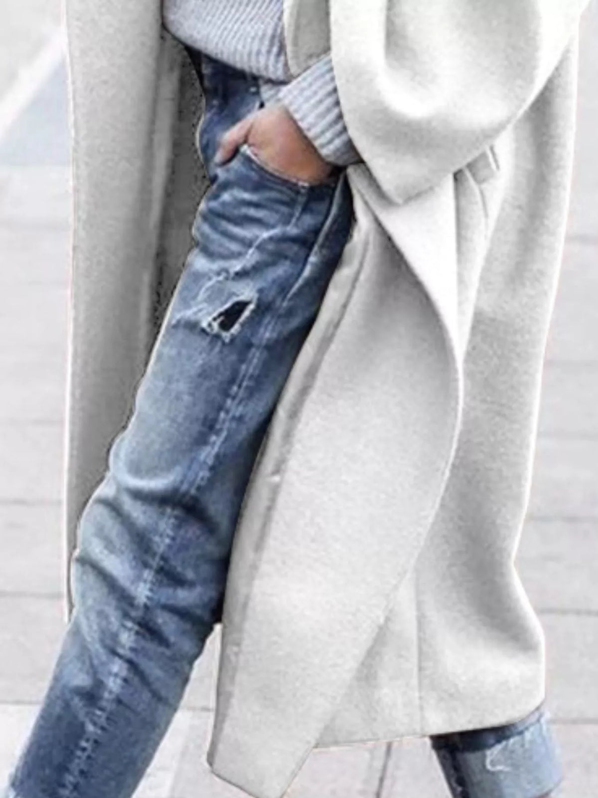 Carly | Womens Oversized Long Winter Coat | Wide Sleeves, Single-Breasted Closure | Khaki, Black, Blue or White S-3XL