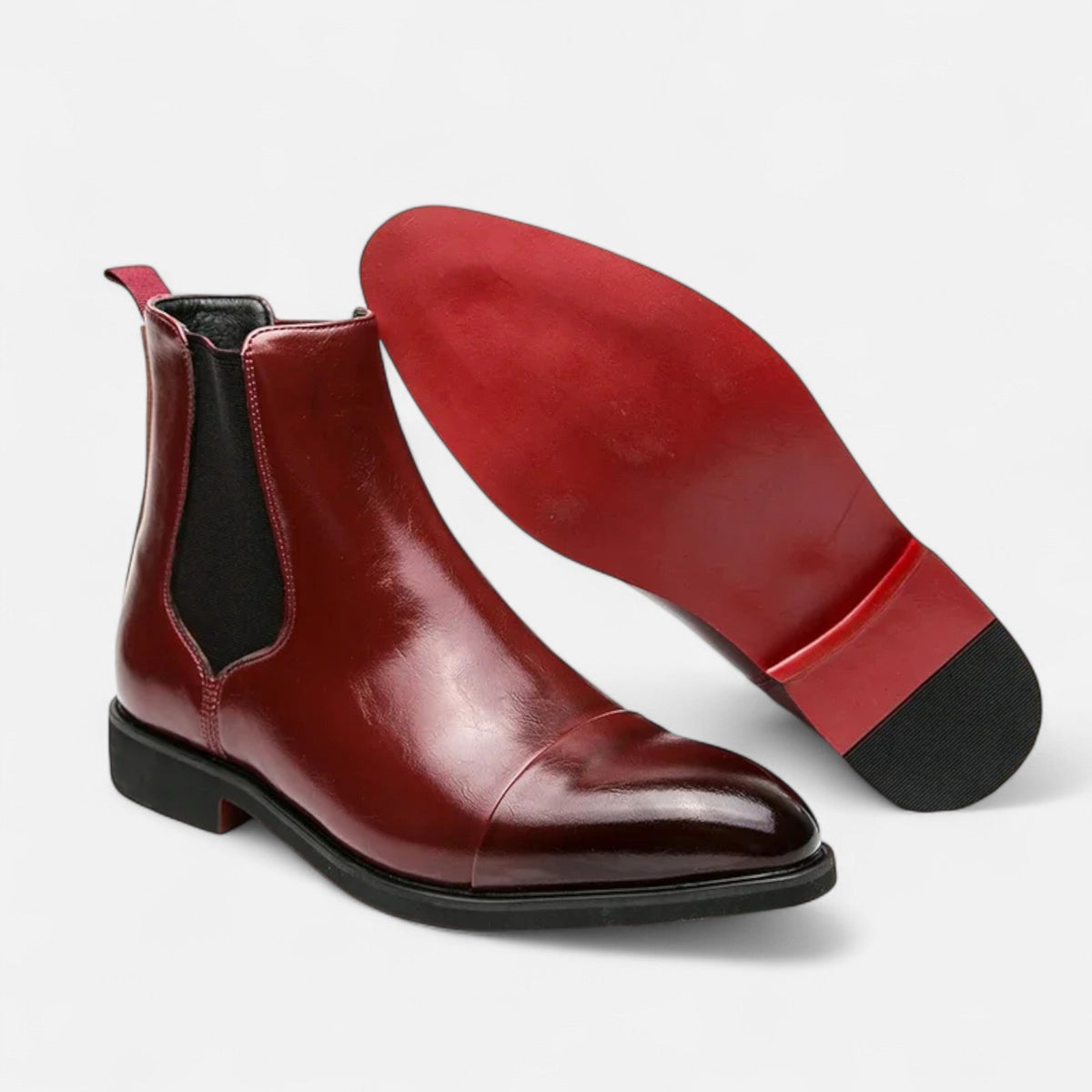 Men's Chelsea Boots, Polished Finish, Elastic Side Panels