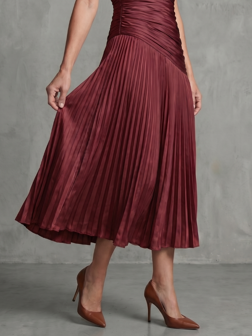 Theodora | Pleated Waist Striped Midi Dress™