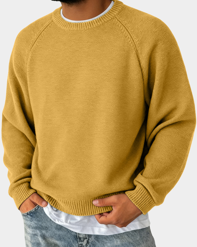 Evander | Mens Crew Neck Sweater, Lightweight Layer | Soft Non-Scratchy Feel, Relaxed Fit | 8 Colors Sizes S-3XL