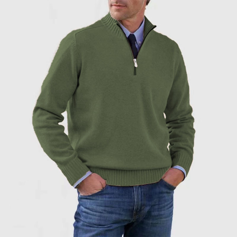 Lucien | Mens Half-Zip Knit Sweater, Classic Fit | Soft Warm Knit, Easy to Layer, Neat Seams | Red, Gray and More M-4XL