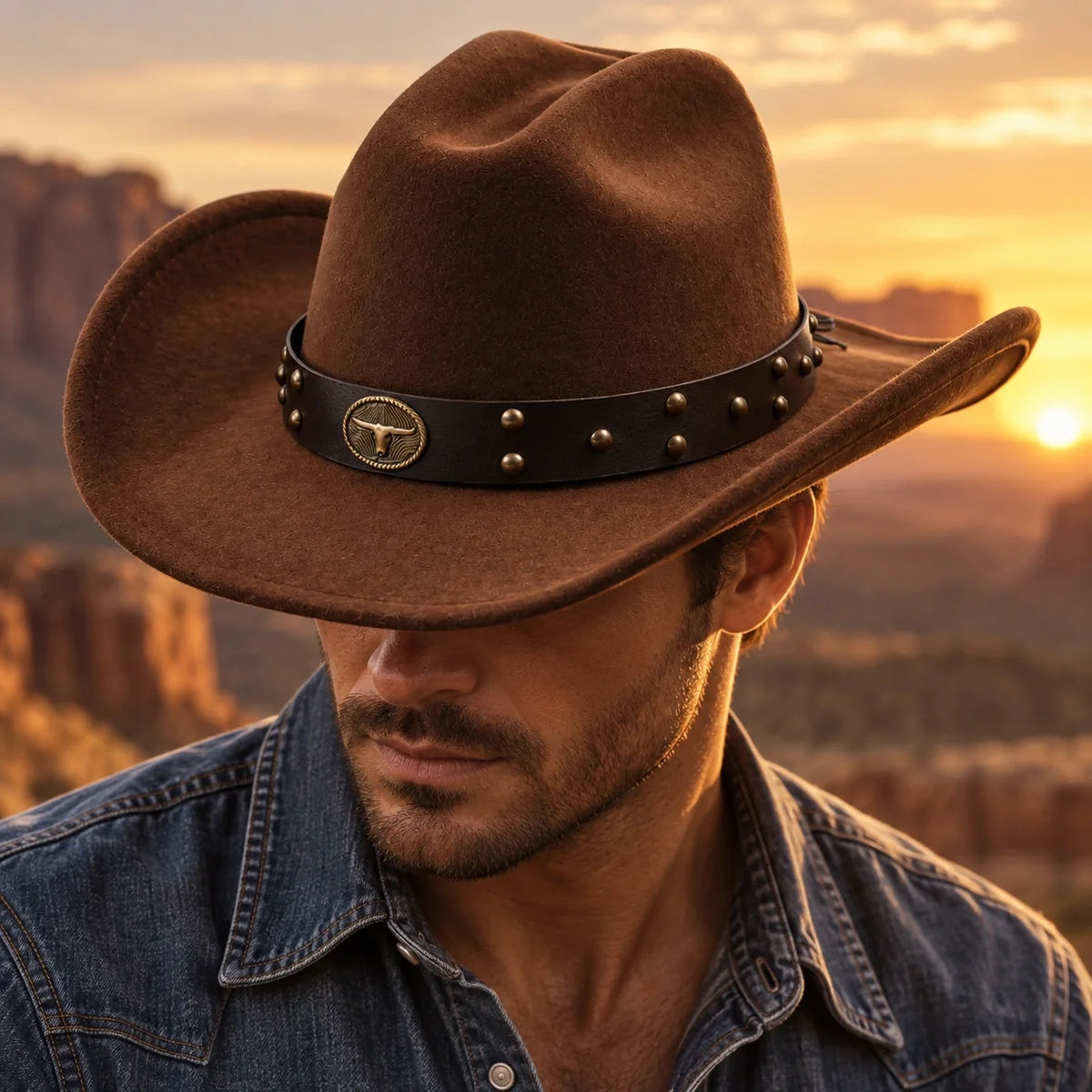 Ryland Studded Western Hat
