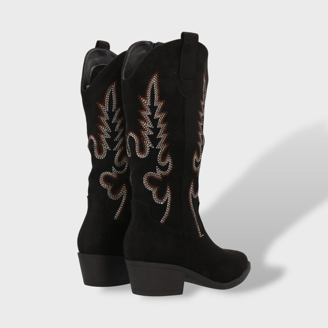 Women's Elegant Suede-Effect Cowboy Boots