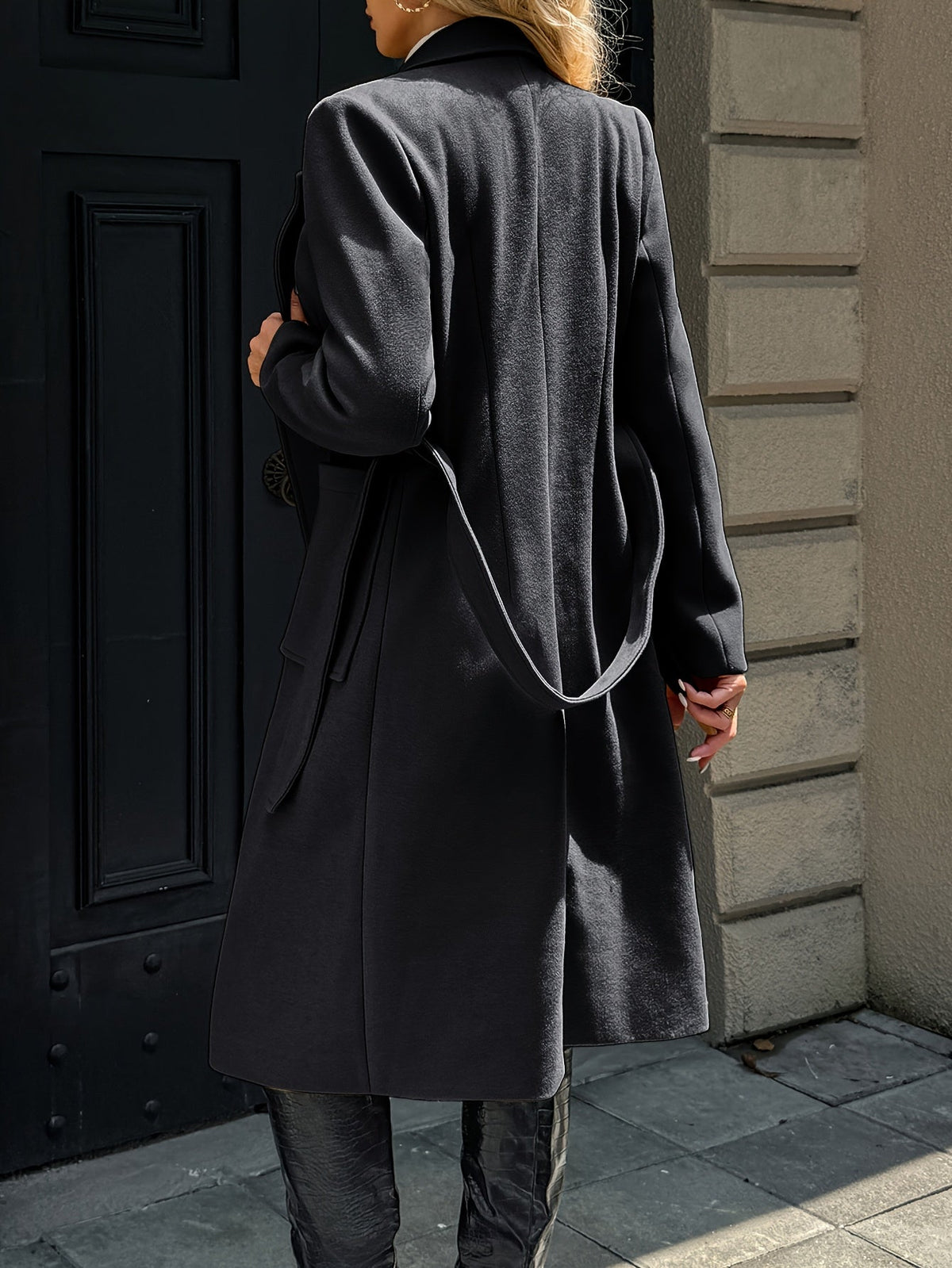 Women's Coat with Waist Belt and Pockets | For Winter | Size S-XL | Camel, Light Brown, Black, Grey