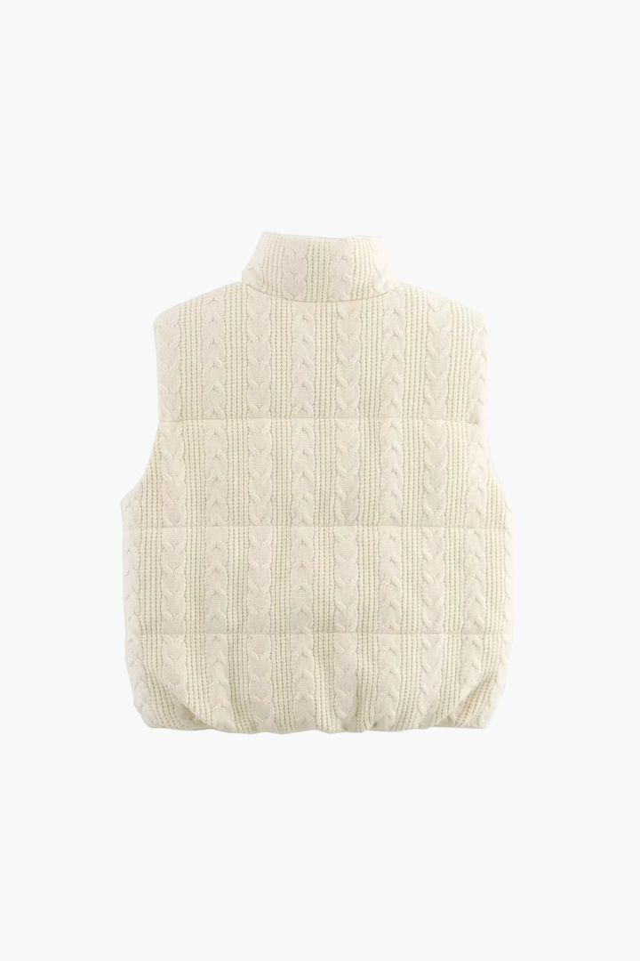 Vigdis Cable-Knit Quilted Puffer Vest