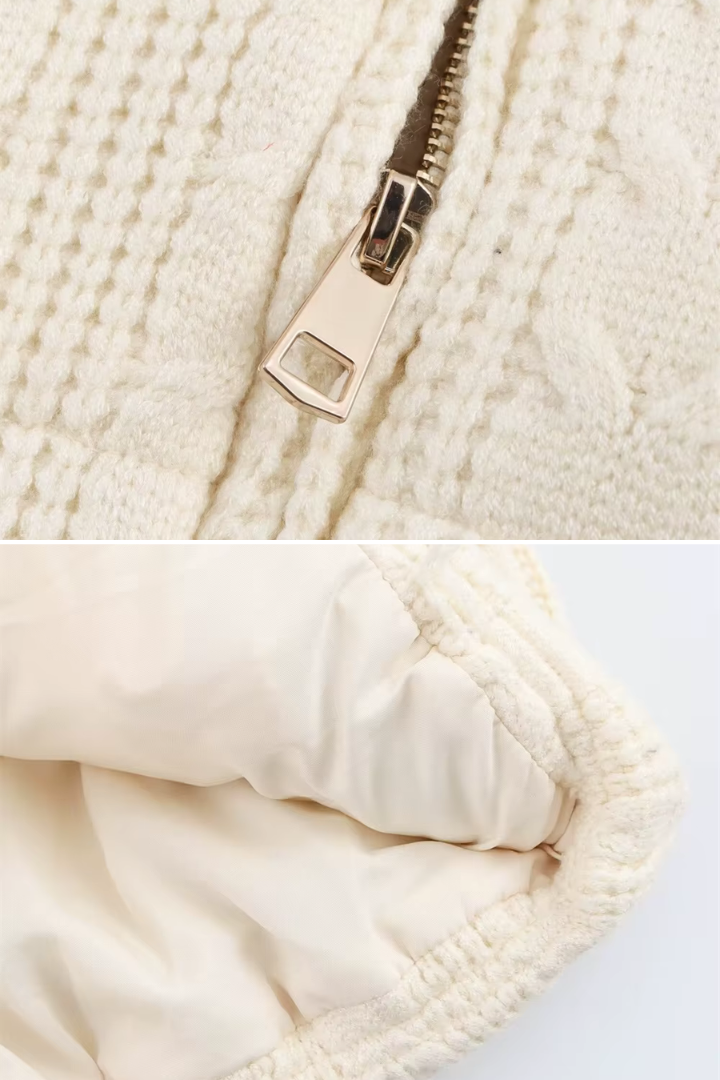 Vigdis Cable-Knit Quilted Puffer Vest