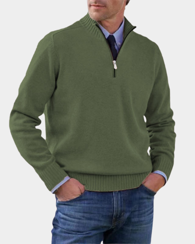 Hezron | Mens Zip-Up Sweater, Lightweight Warmth | Soft Smooth Feel, No Bulk | Red, Gray, Black and More M-3XL