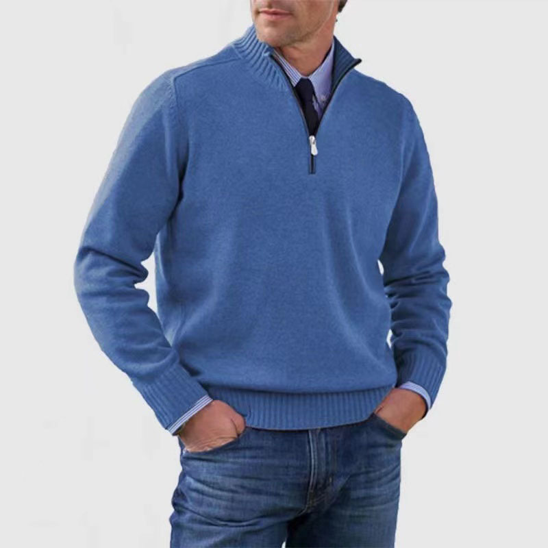 Lucien | Mens Half-Zip Knit Sweater, Classic Fit | Soft Warm Knit, Easy to Layer, Neat Seams | Red, Gray and More M-4XL