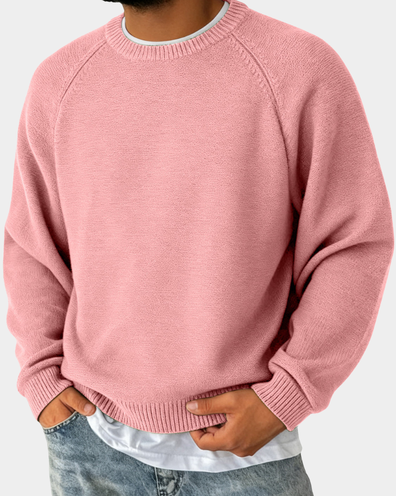 Evander | Mens Crew Neck Sweater, Lightweight Layer | Soft Non-Scratchy Feel, Relaxed Fit | 8 Colors Sizes S-3XL