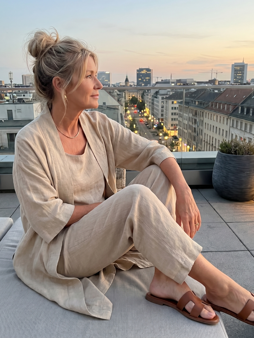 Yael Three-Piece Kimono Duster Pant Set