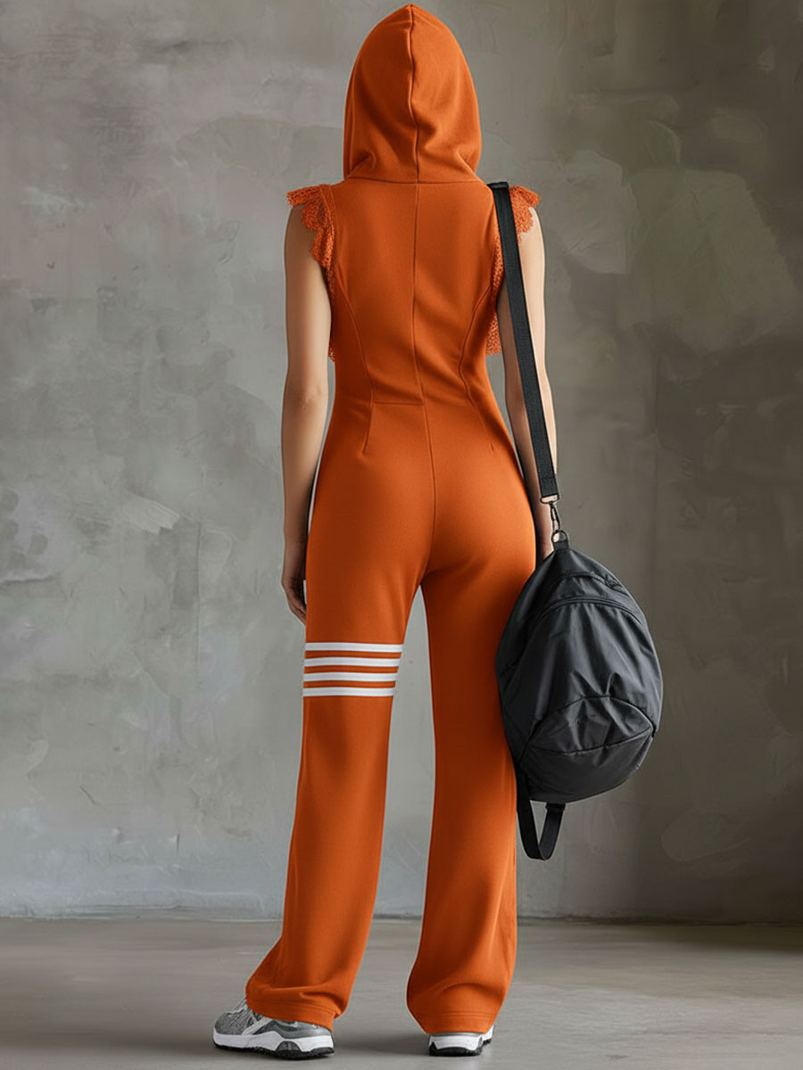 Diane | Retro Striped Hooded Jumpsuit