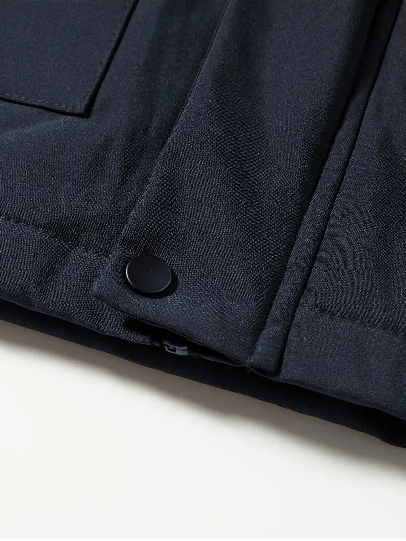 Men's Hooded Parka Jacket, Regular Fit, Fleece Lining, Pockets