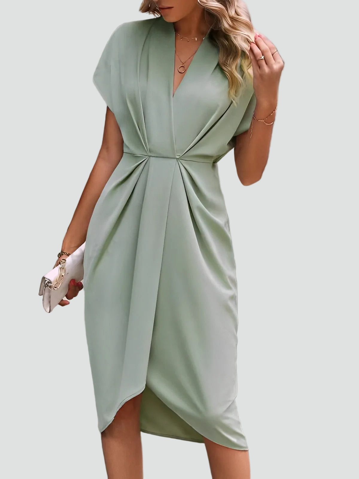 Mathilde Twist-Front Wrap Midi Dress