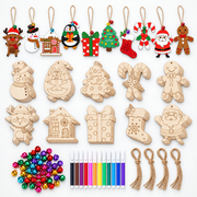20 Wood Pieces + 20 Strings + 12 colored pencils + 20 bells