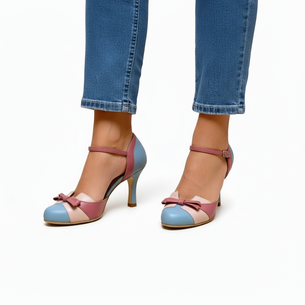 Monika | Elegant Women's Pumps in Blue, Pink, and White