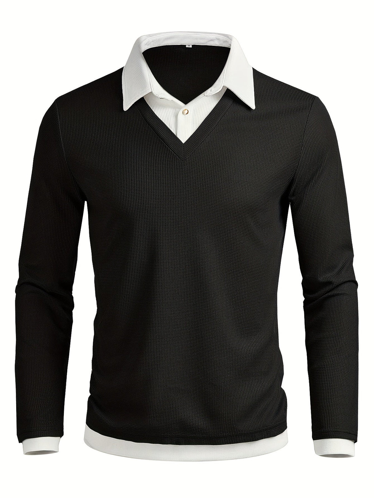 Adrian - Men's Slim Fit Contrast Collar Long Sleeve Sweater