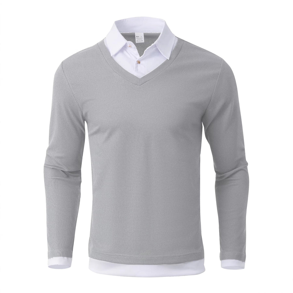 Adrian - Men's Slim Fit Contrast Collar Long Sleeve Sweater