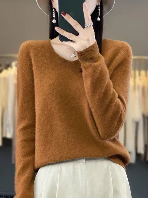 Vespera | Women's Relaxed Fit V-Neck Sweater — Soft Everyday Pullover in 12 Colors | Westmere