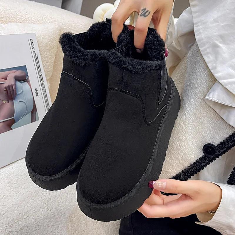 Women's Chelsea Boots with Warm Lining | Round Toe, Ankle Height and Platform Sole | Sizes 5.5-9.5, 3 Colors