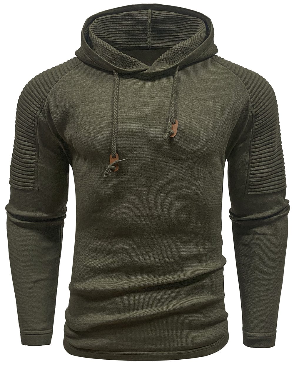 Men's Hooded Sweatshirt, Long Sleeves, Ribbed Shoulder Panels