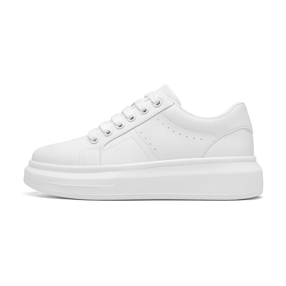 Unisex Platform Lace-Up Sneakers, Clean Panelled Design