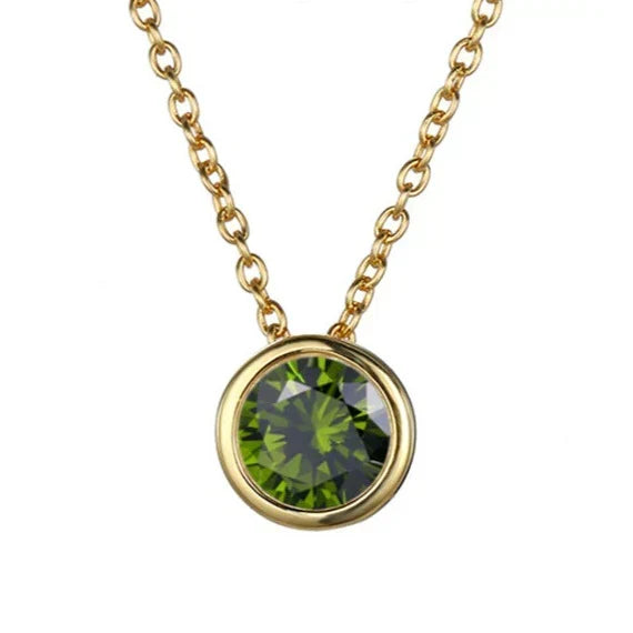 Birthstone Necklace Gold Personalized Pendant | Dainty Layering Jewelry