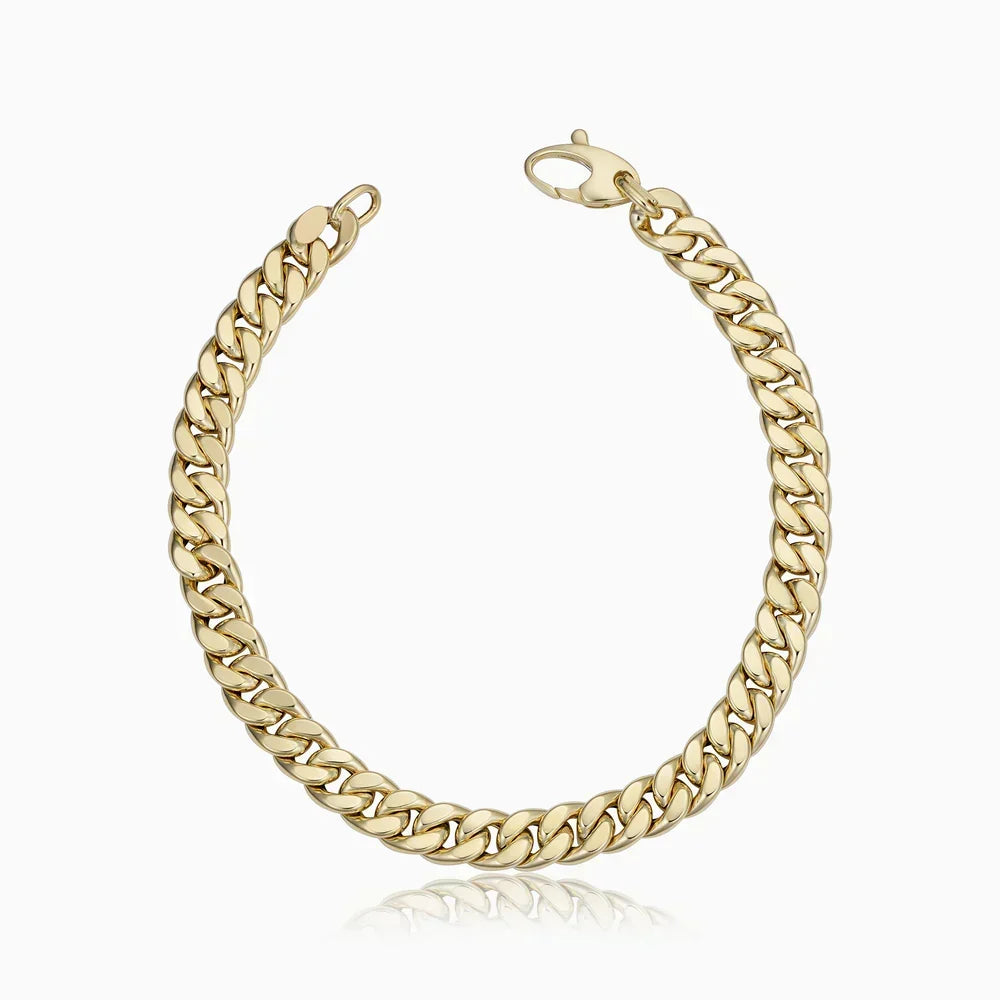 Gold Cuban Link Bracelet - Chunky Chain Bracelet for Women