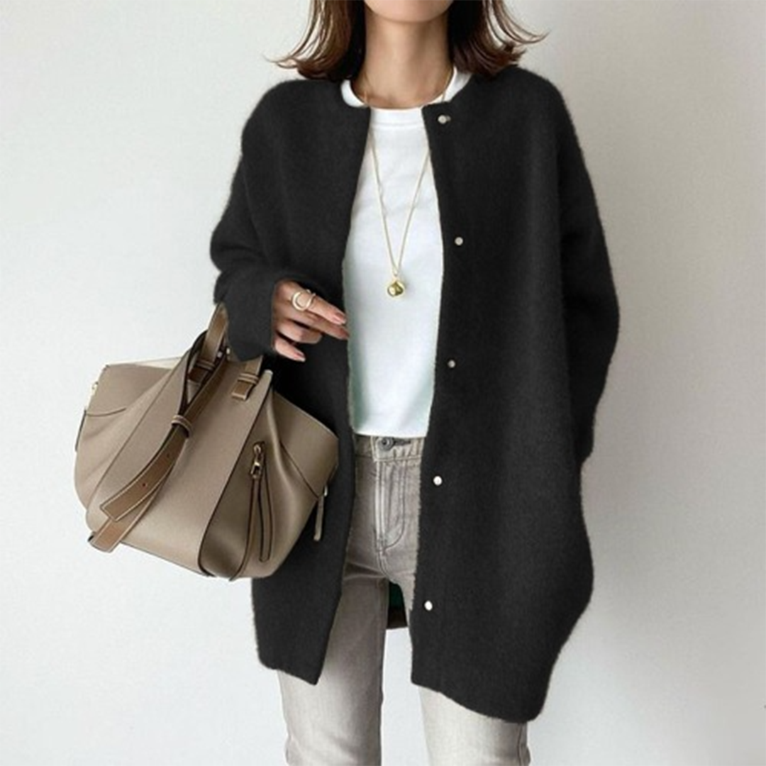 Women's Ribbed Long Sleeve Cardigan – Relaxed Knit Cardigan