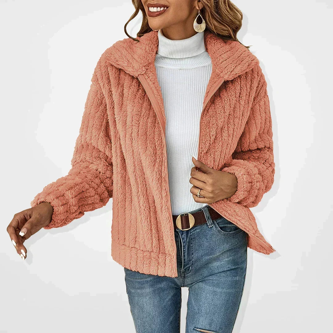 Women's Plush Elegant Jacket, Voluminous Silhouette | Soft-Touch Layer, Confidence-Boosting Fit | 5 Colorways | S–3XL