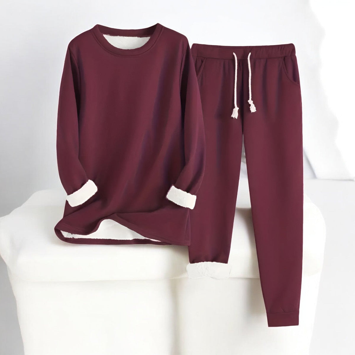Unisex Crew Neck Sweatshirt And Jogger Set, Long Sleeves
