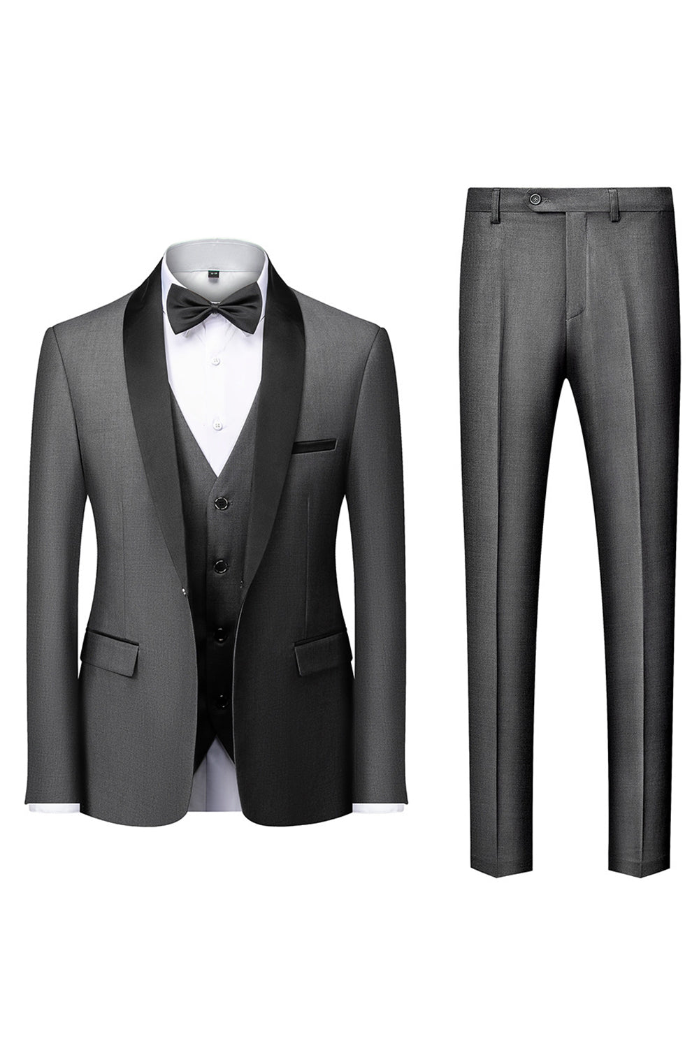 Men's Three-Piece Suit, Shawl Lapel, Tailored Cut