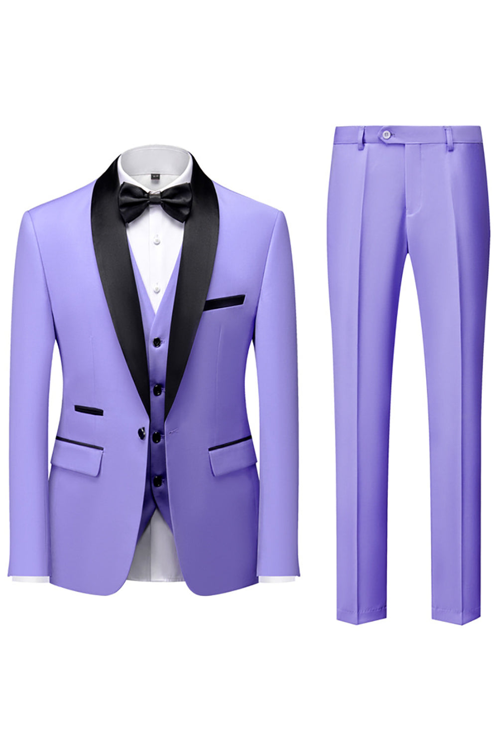 Men's Three-Piece Suit, Shawl Lapel, Tailored Cut