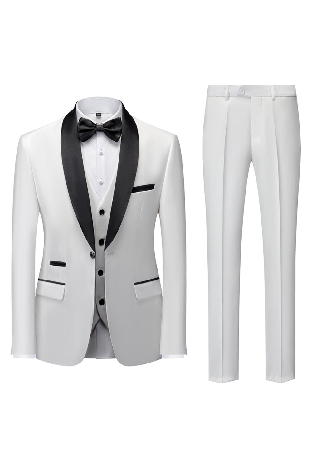 Men's Three-Piece Suit, Shawl Lapel, Tailored Cut