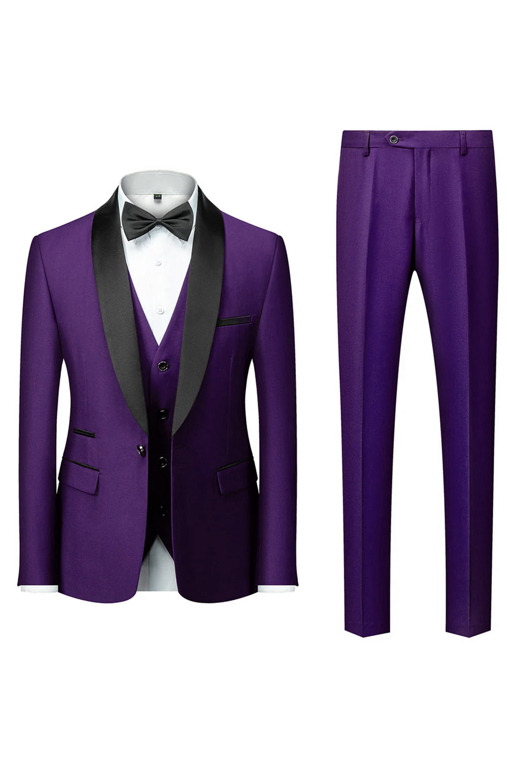 Men's Three-Piece Suit, Shawl Lapel, Tailored Cut