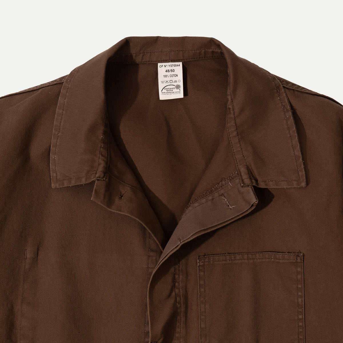 Men's Brown Utility Jacket, Shirt Collar, Four Pockets