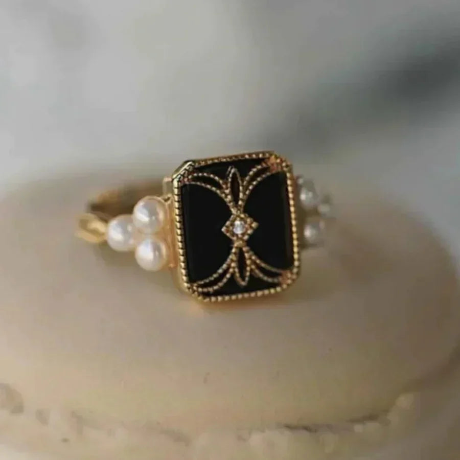 Pearl Ring with Gold Accents
