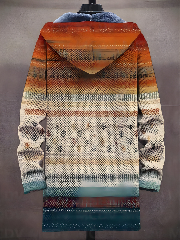Unisex Abstract Zip-Up Hoodie, Hooded, Long Sleeves