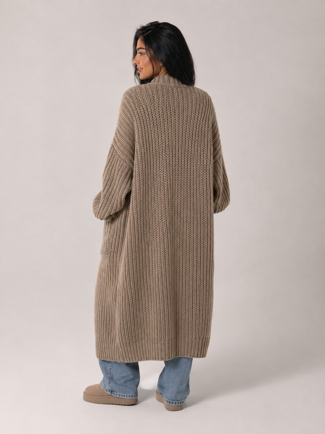 Ottilie Chunky Knit Open-Front Duster Cardigan