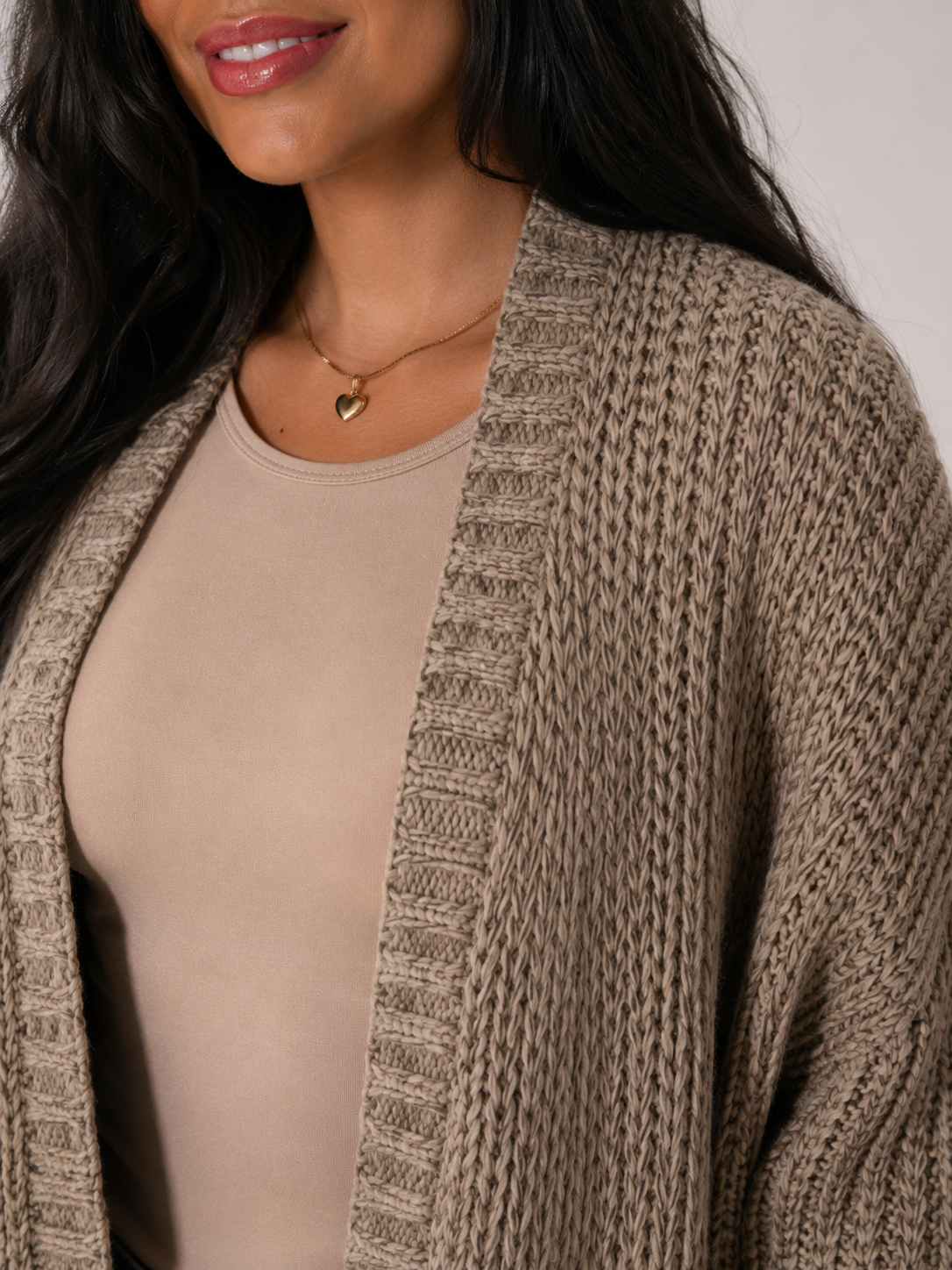 Ottilie Chunky Knit Open-Front Duster Cardigan