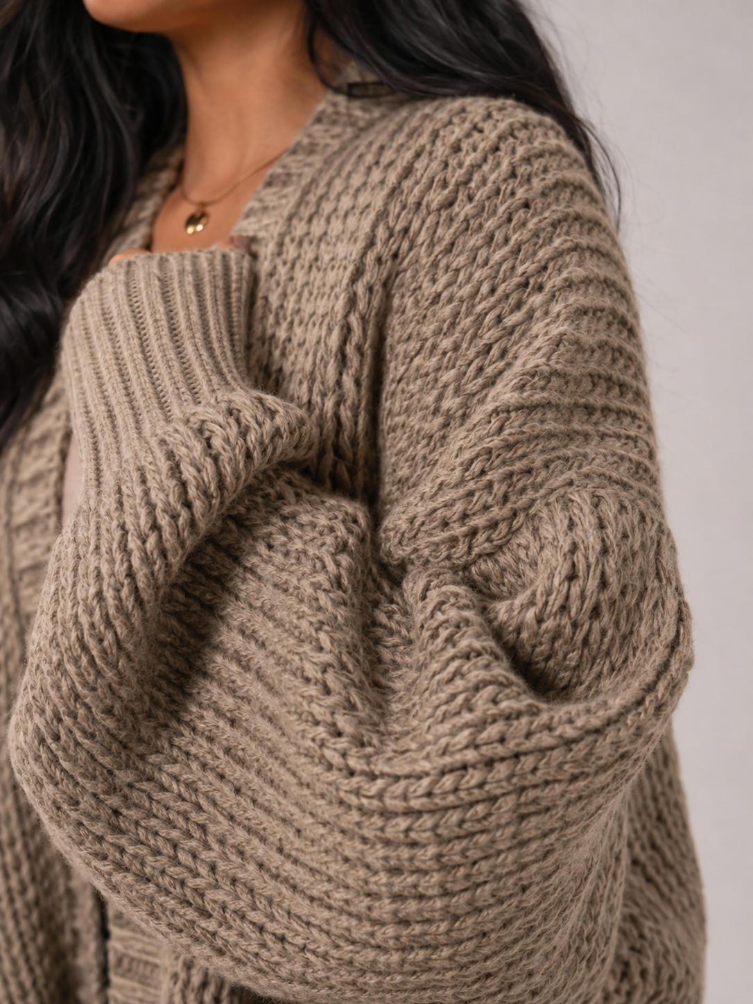 Ottilie Chunky Knit Open-Front Duster Cardigan