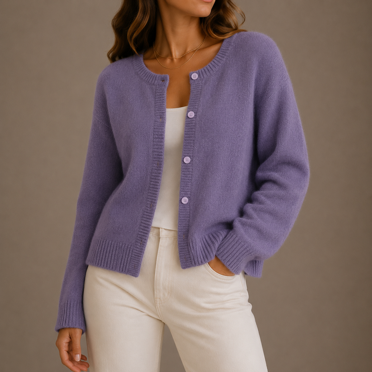 Tiffany | Womens Knit Cardigan Sweater | Button-Up Front, Round Neck, Relaxed Fit | Gray, Black and More XS-XL