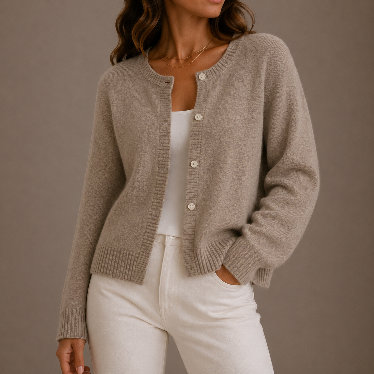 Tiffany | Womens Knit Cardigan Sweater | Button-Up Front, Round Neck, Relaxed Fit | Gray, Black and More XS-XL