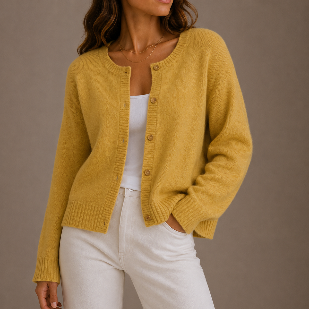 Tiffany | Womens Knit Cardigan Sweater | Button-Up Front, Round Neck, Relaxed Fit | Gray, Black and More XS-XL