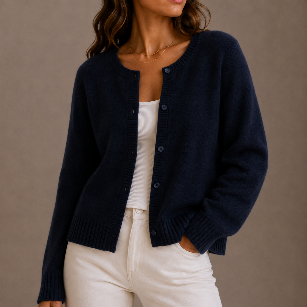 Tiffany | Womens Knit Cardigan Sweater | Button-Up Front, Round Neck, Relaxed Fit | Gray, Black and More XS-XL
