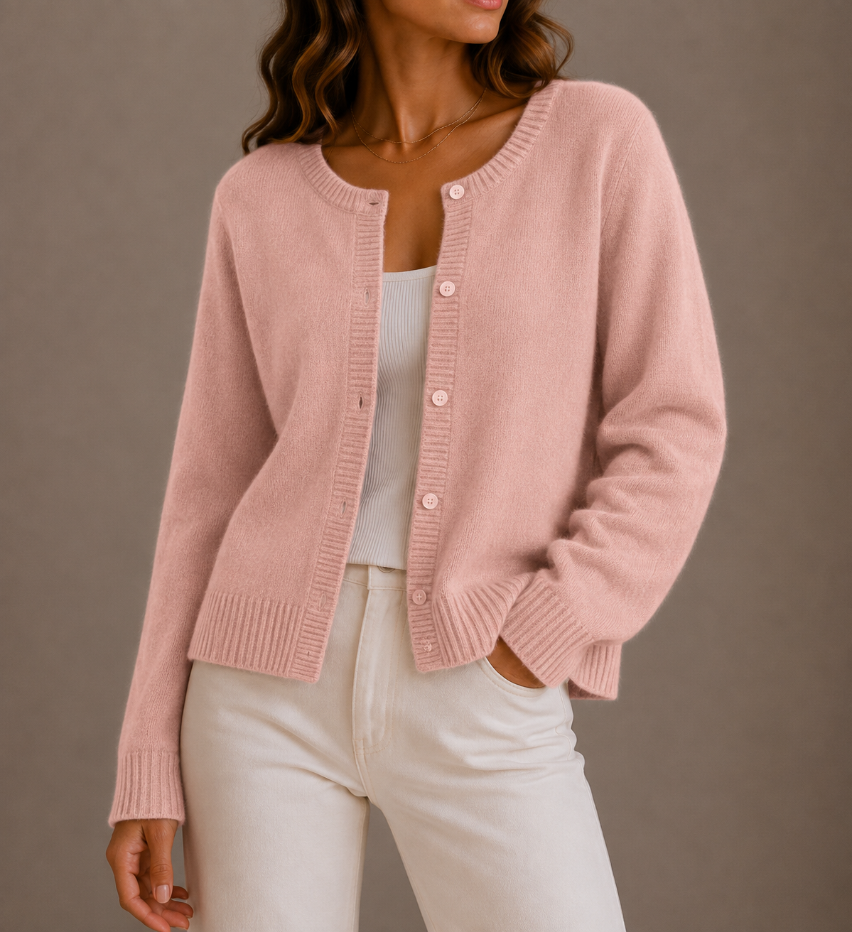 Tiffany | Womens Knit Cardigan Sweater | Button-Up Front, Round Neck, Relaxed Fit | Gray, Black and More XS-XL